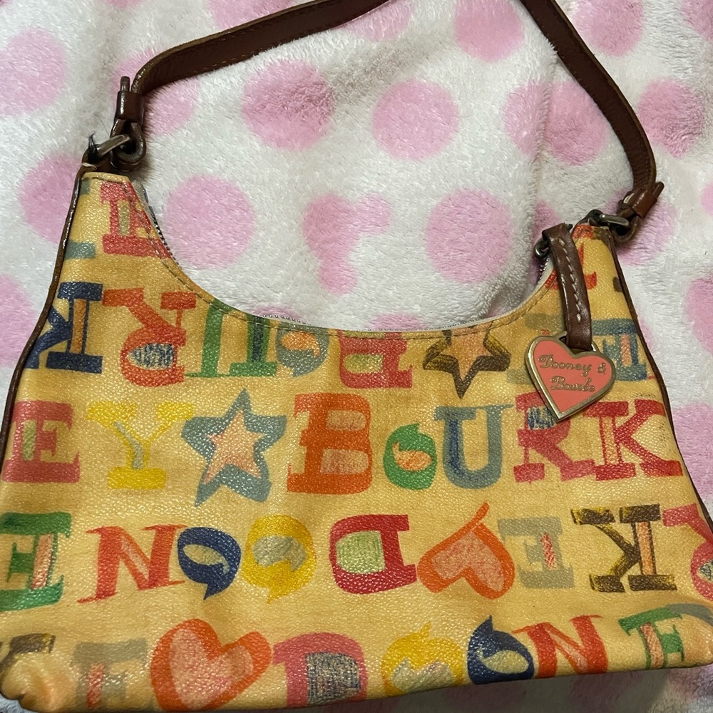 Dooney & Bourke "GRAFFITI" Doodle Multicolor Coated Canvas Shoulder Bag